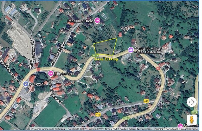 Rucar, teren intravilan 3214 mp cu deschidere 56 m in DN73